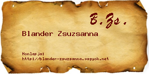 Blander Zsuzsanna névjegykártya