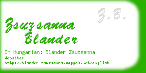 zsuzsanna blander business card